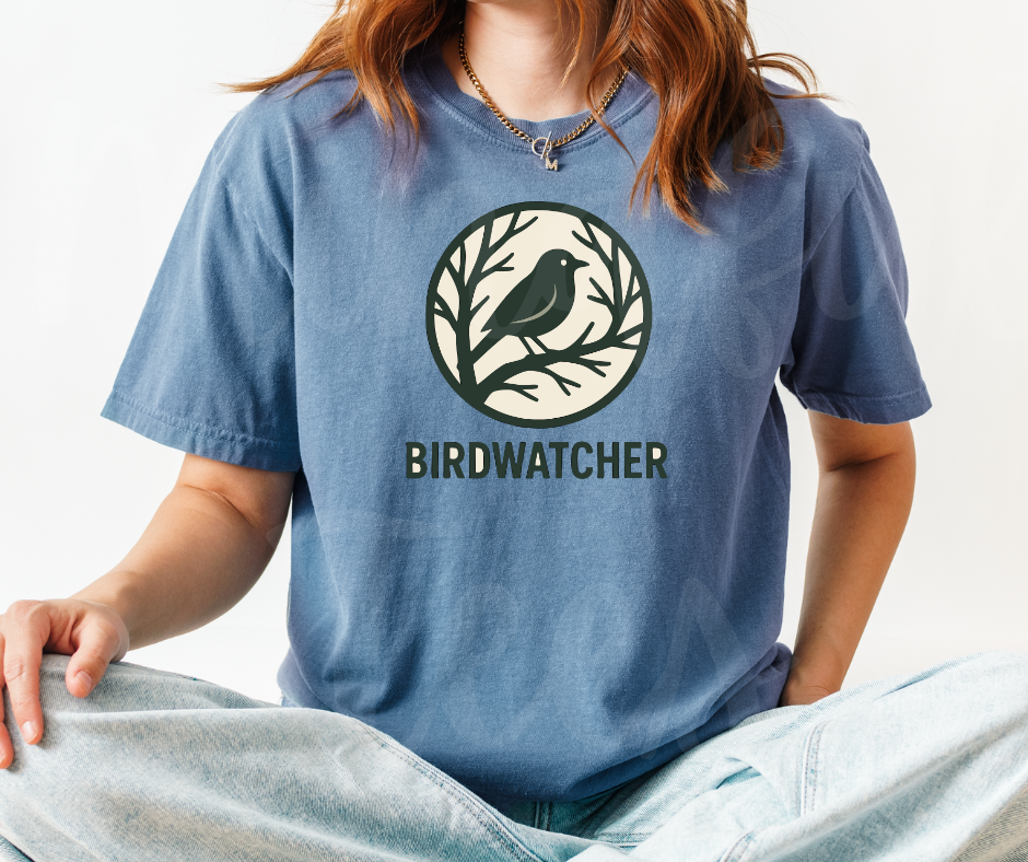 "Birdwatcher" Birdwatching Design Birds and Nature Inspired Unisex heavyweight t-shirt
