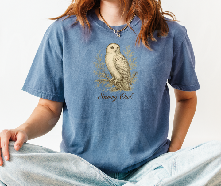 "Snowy Owl" Birdwatching Design Birds and Nature Inspired Unisex heavyweight t-shirt
