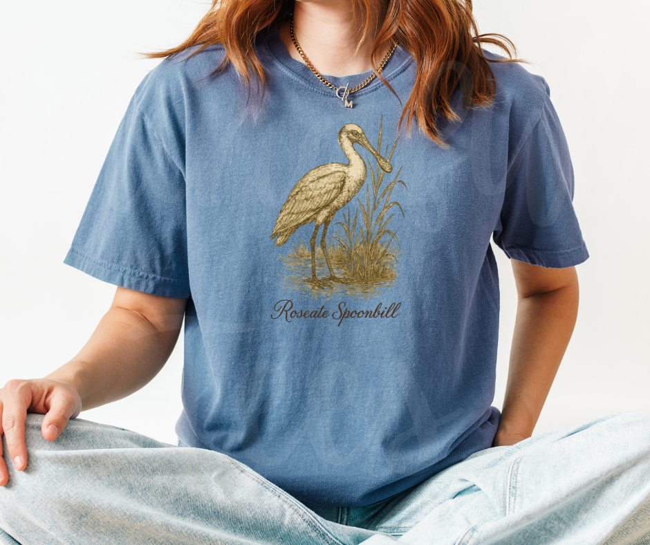 "Roseate Spoonbill" Birdwatching Design Birds and Nature Inspired Unisex heavyweight t-shirt
