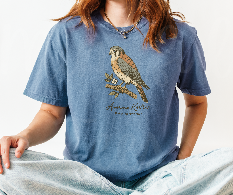 "American Kestrel" Birdwatching Design Birds and Nature Inspired Unisex heavyweight t-shirt