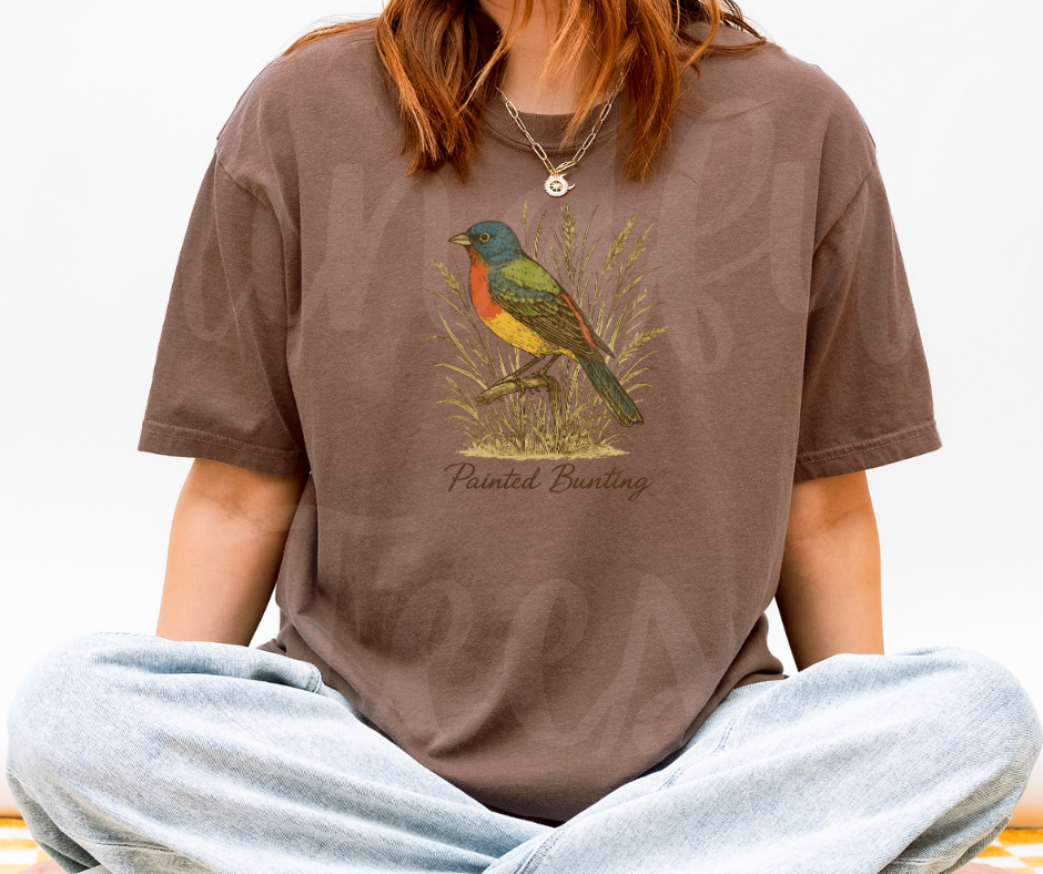 "Pointed Bunting" Birdwatching Design Birds and Nature Inspired Unisex heavyweight t-shirt