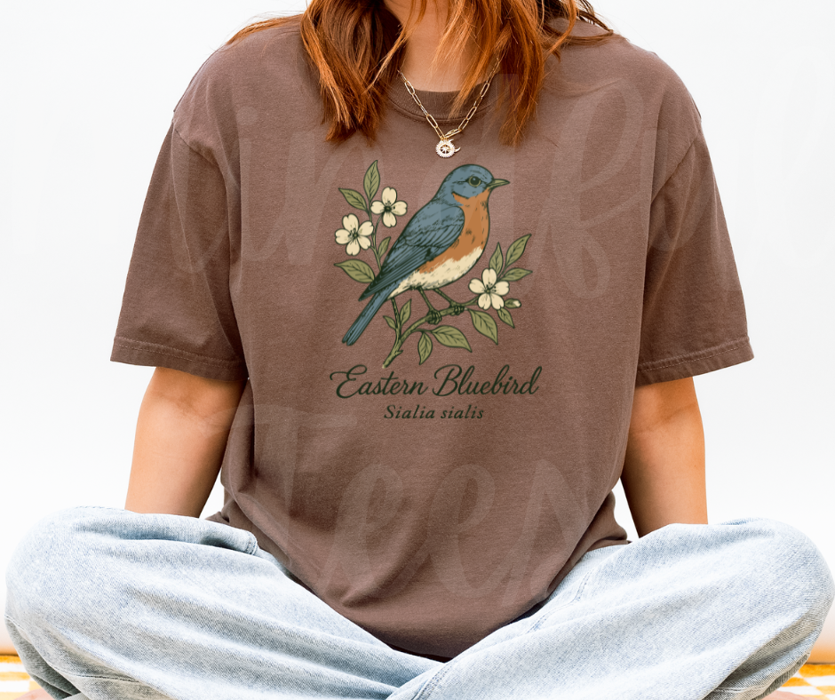 "Eastern Bluebird" Birdwatching Design Birds and Nature Inspired Unisex heavyweight t-shirt