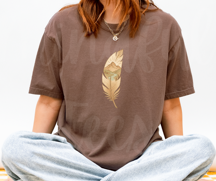 "The Feather" Birdwatching Design Birds and Nature Inspired Unisex heavyweight t-shirt