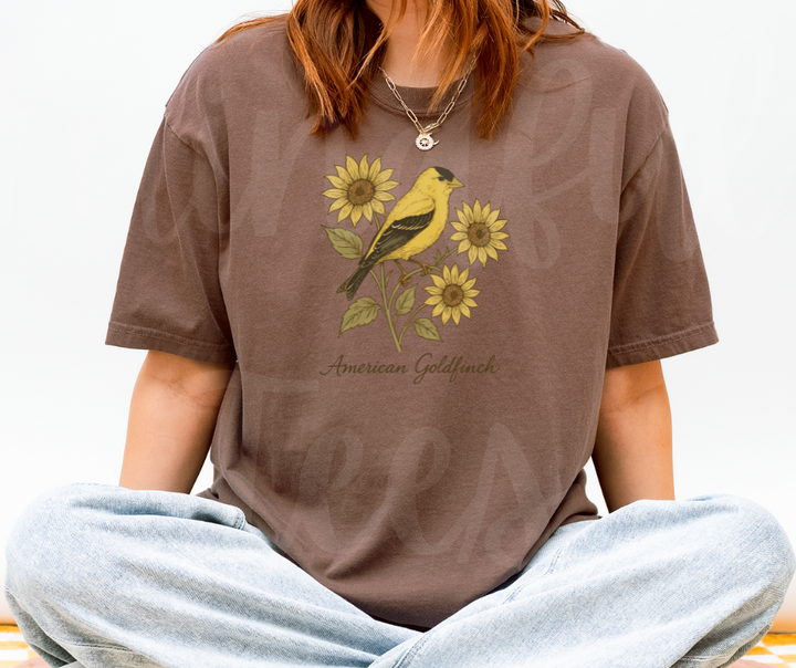 "American Goldfinch" Birdwatching Design Birds and Nature Inspired Unisex heavyweight t-shirt