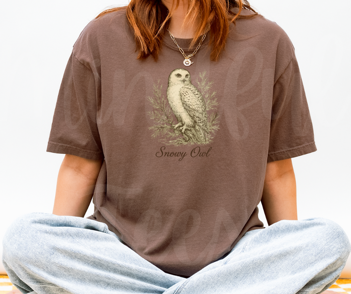 "Snowy Owl" Birdwatching Design Birds and Nature Inspired Unisex heavyweight t-shirt
