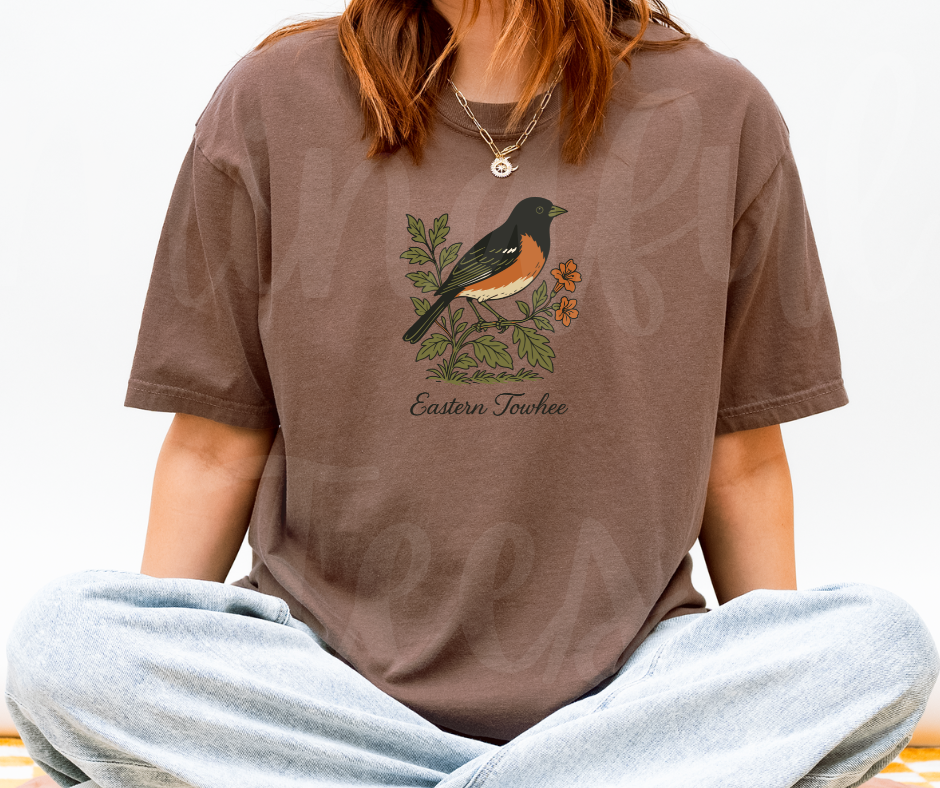 "Eastern Towhee" Birdwatching Design Birds and Nature Inspired Unisex heavyweight t-shirt