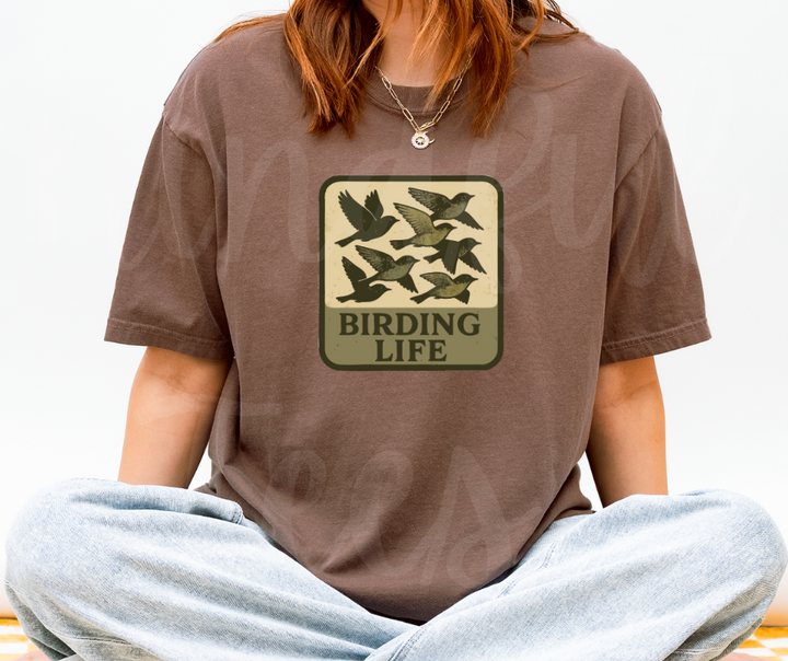"Birding Life" Birdwatching Design Birds and Nature Inspired Unisex heavyweight t-shirt