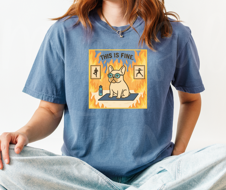 "This Is Fine" Sarcastic Design Unisex heavyweight t-shirt