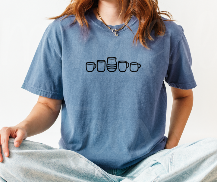 "Little Cups" Funny Design Pottery Clay Hobby Inspired Unisex heavyweight t-shirt