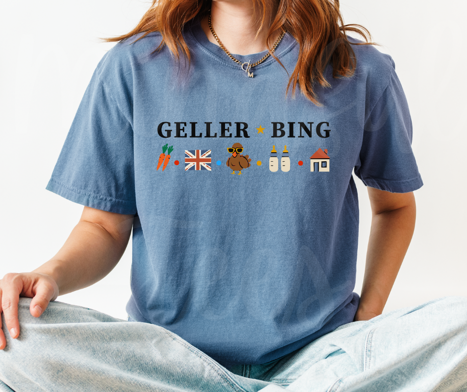 "Geller-Bing" Sarcastic Design Friends Inspired Unisex heavyweight t-shirt