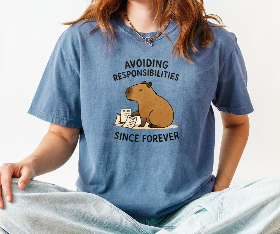 "Avoiding Resposibilities" Sarcastic Design Unisex heavyweight t-shirt