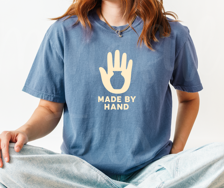"Made By Hand" Funny Design Pottery Clay Hobby Inspired Unisex heavyweight t-shirt