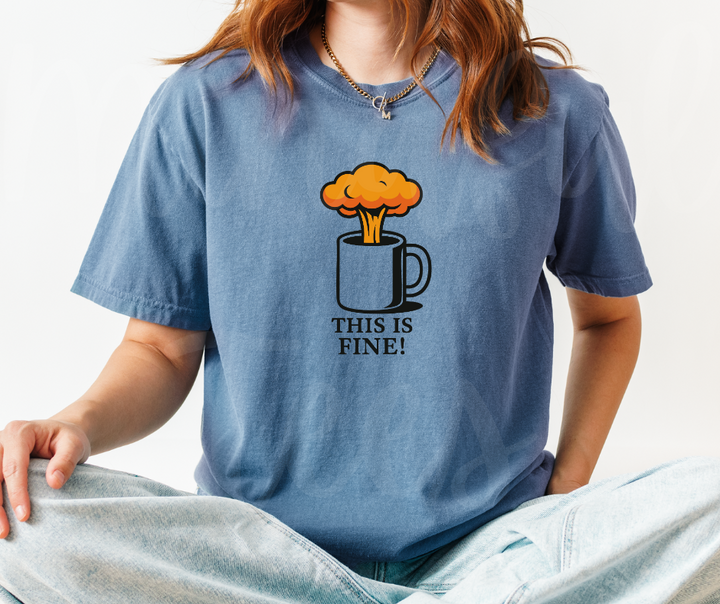 "This Is Fine" Sarcastic Design Unisex heavyweight t-shirt