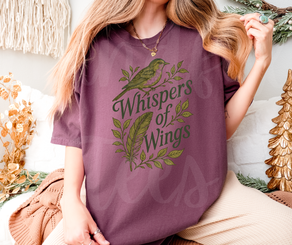 "Whispers of the Wings" Birdwatching Design Birds and Nature Inspired Unisex heavyweight t-shirt