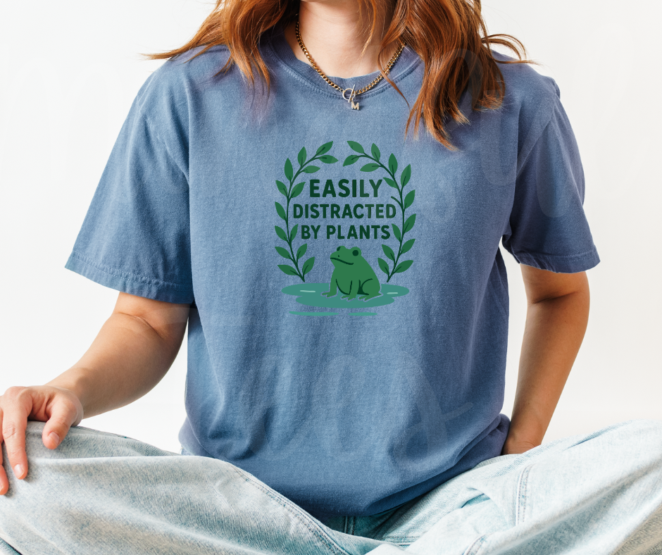 "Easily Distracted" Funny Plant Lover Tee Design Unisex heavyweight t-shirt