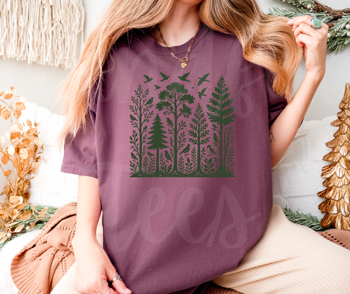 "Shadow of Nature" Birdwatching Design Birds and Nature Inspired Unisex heavyweight t-shirt