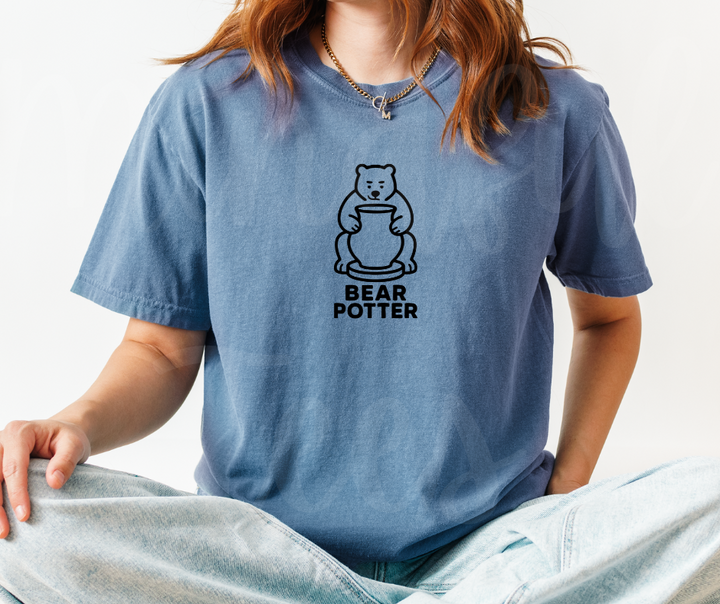 "Bear Potter" Funny Design Pottery Clay Hobby Inspired Unisex heavyweight t-shirt