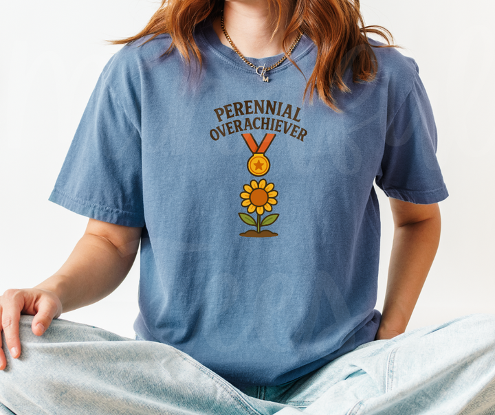 "Perennial Overachiever" Funny Plant Lover Tee Design Unisex heavyweight t-shirt