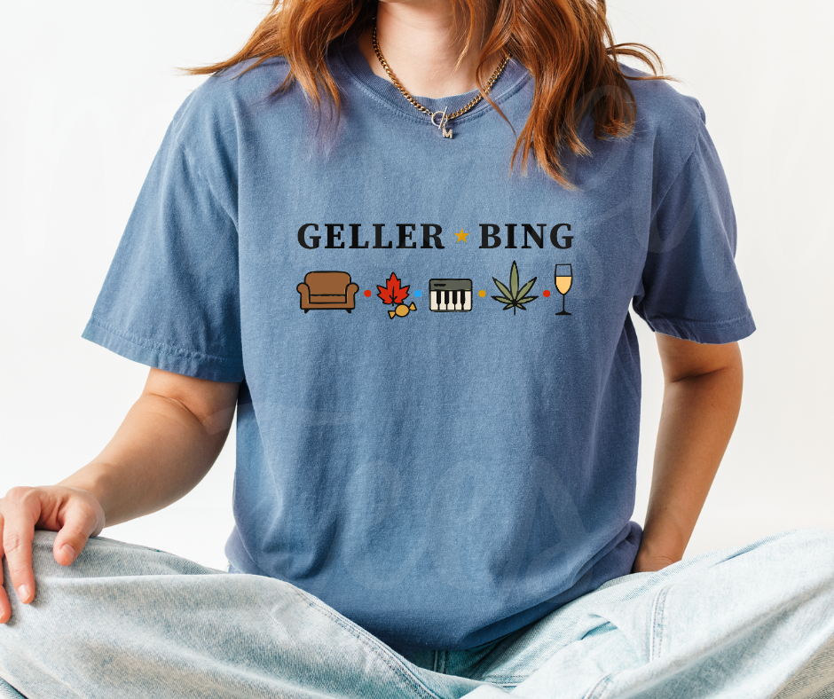 "Geller- Bing" Sarcastic Design Friends Inspired Unisex heavyweight t-shirt