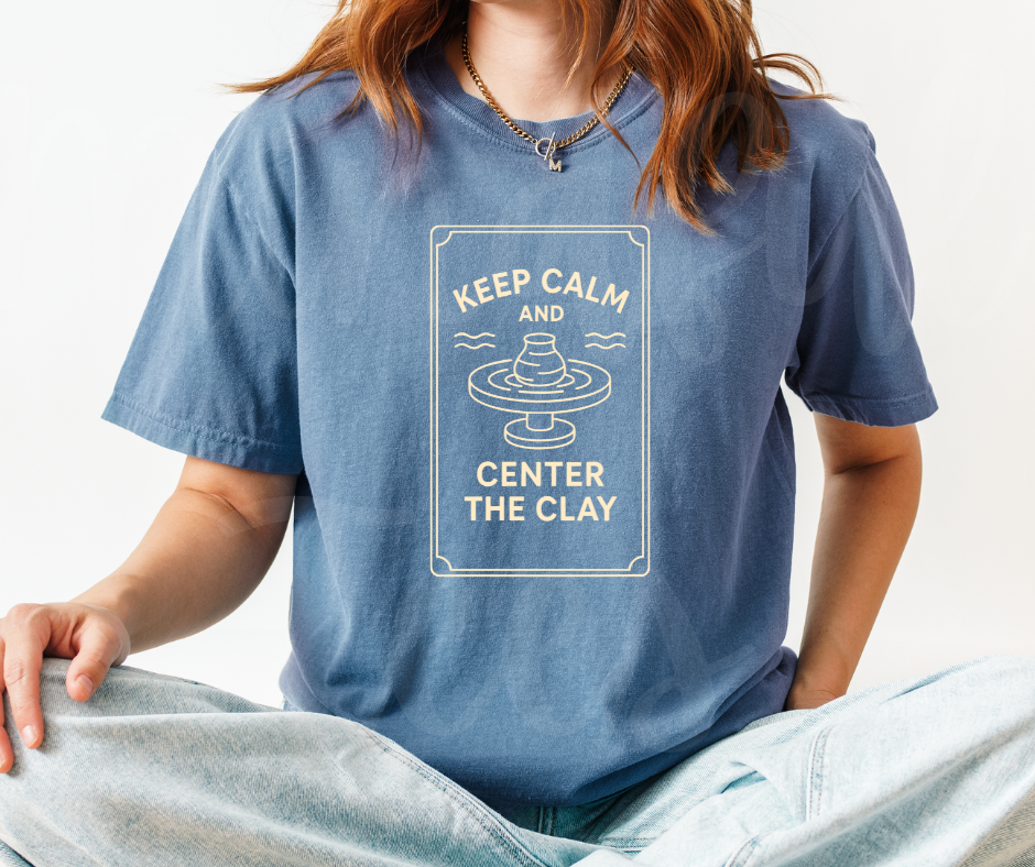 "Keep Calm" Funny Design Pottery Clay Hobby Inspired Unisex heavyweight t-shirt