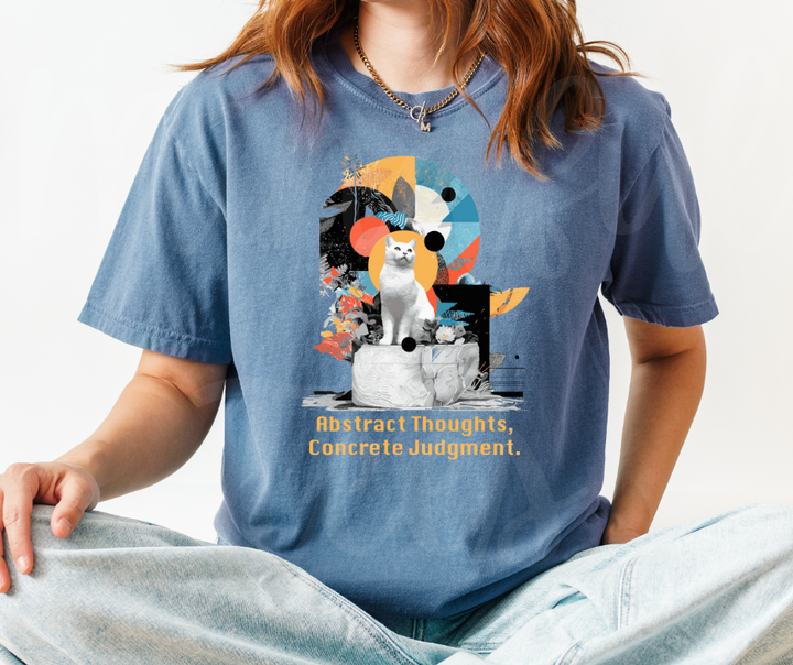 "Abstract Thoughts" Sarcastic Cat Design Unisex heavyweight t-shirt