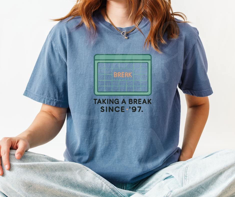 "Taking A Break" Sarcastic Design Friends Inspired Unisex heavyweight t-shirt