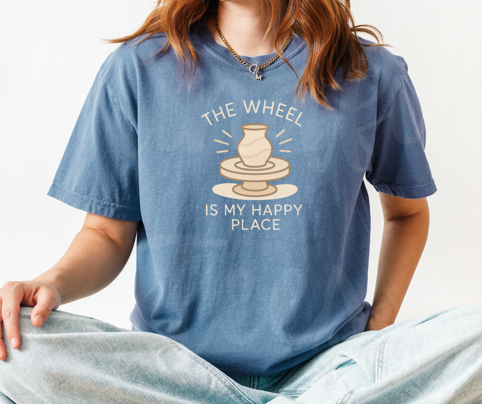 "Happy Place" Funny Design Pottery Clay Hobby Inspired Unisex heavyweight t-shirt