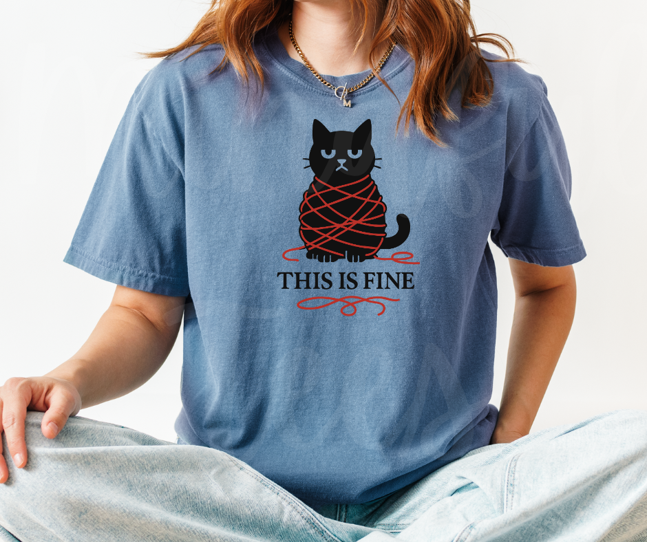 "This Is Fine" Sarcastic Design Unisex heavyweight t-shirt