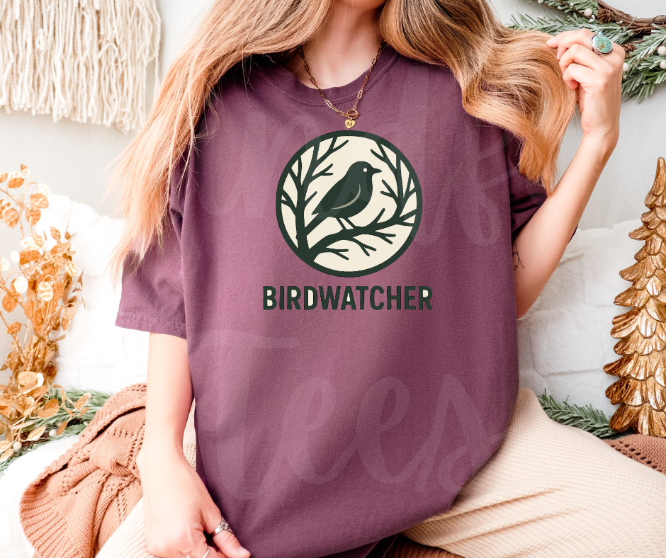"Birdwatcher" Birdwatching Design Birds and Nature Inspired Unisex heavyweight t-shirt