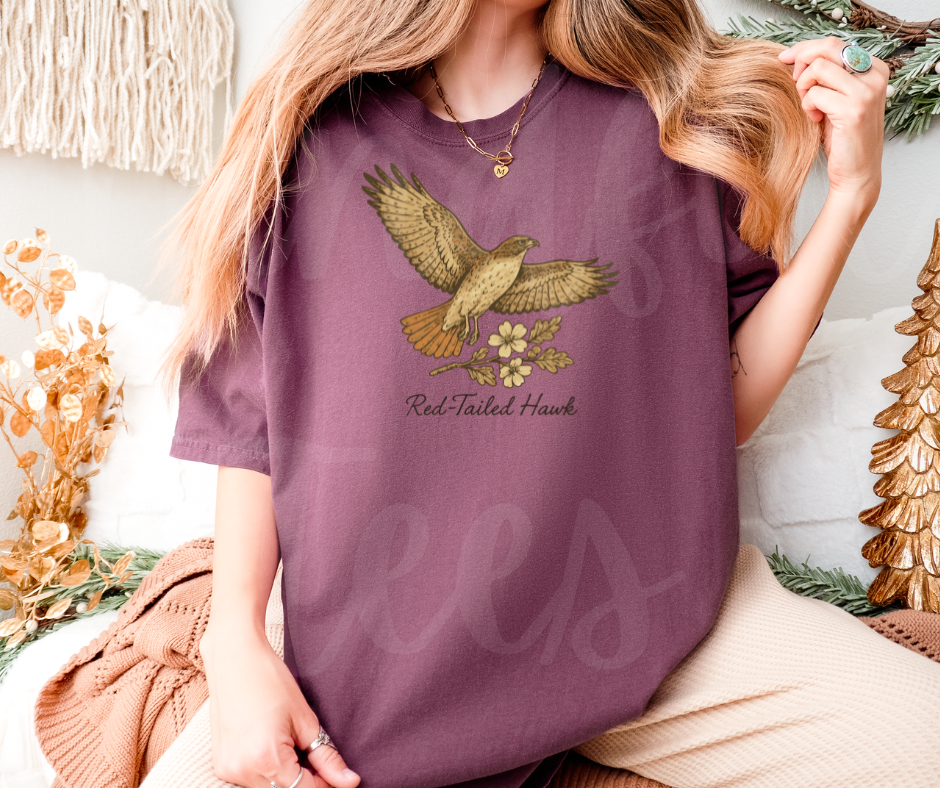"Red-Tailed Hawk" Birdwatching Design Birds and Nature Inspired Unisex heavyweight t-shirt
