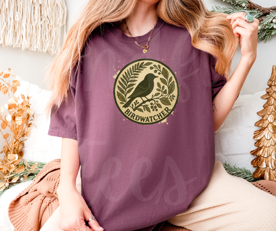 "Birdwatcher" Birdwatching Design Birds and Nature Inspired Unisex heavyweight t-shirt