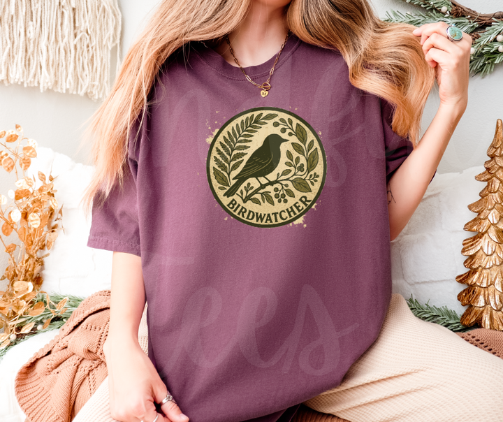 "Birdwatcher" Birdwatching Design Birds and Nature Inspired Unisex heavyweight t-shirt