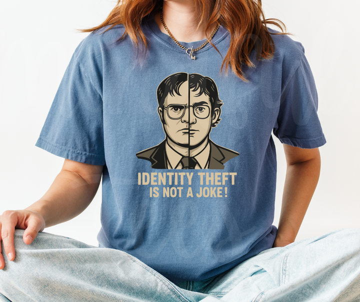 "Identity Theft" Sarcastic Design The Office Inspired Unisex heavyweight t-shirt