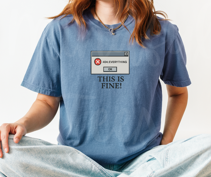 "This Is Fine" Sarcastic Design Unisex heavyweight t-shirt