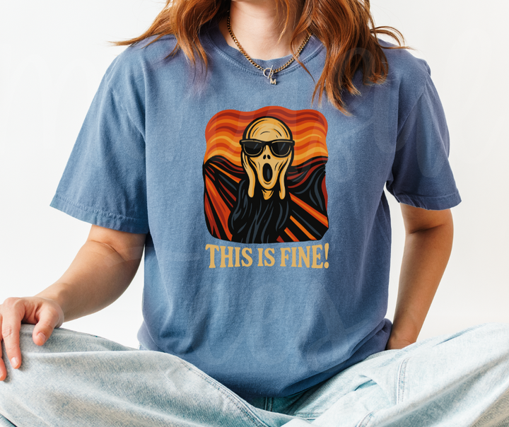 "This Is Fine" Sarcastic Design Unisex heavyweight t-shirt