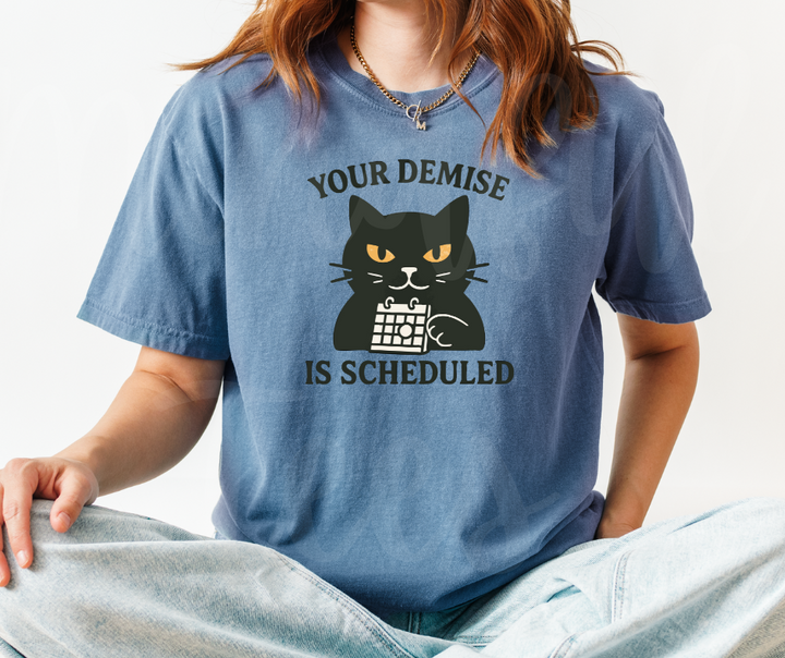 "Your Demise" Sarcastic Cat Design Unisex heavyweight t-shirt