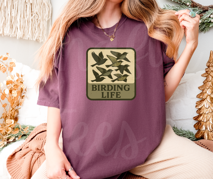 "Birding Life" Birdwatching Design Birds and Nature Inspired Unisex heavyweight t-shirt