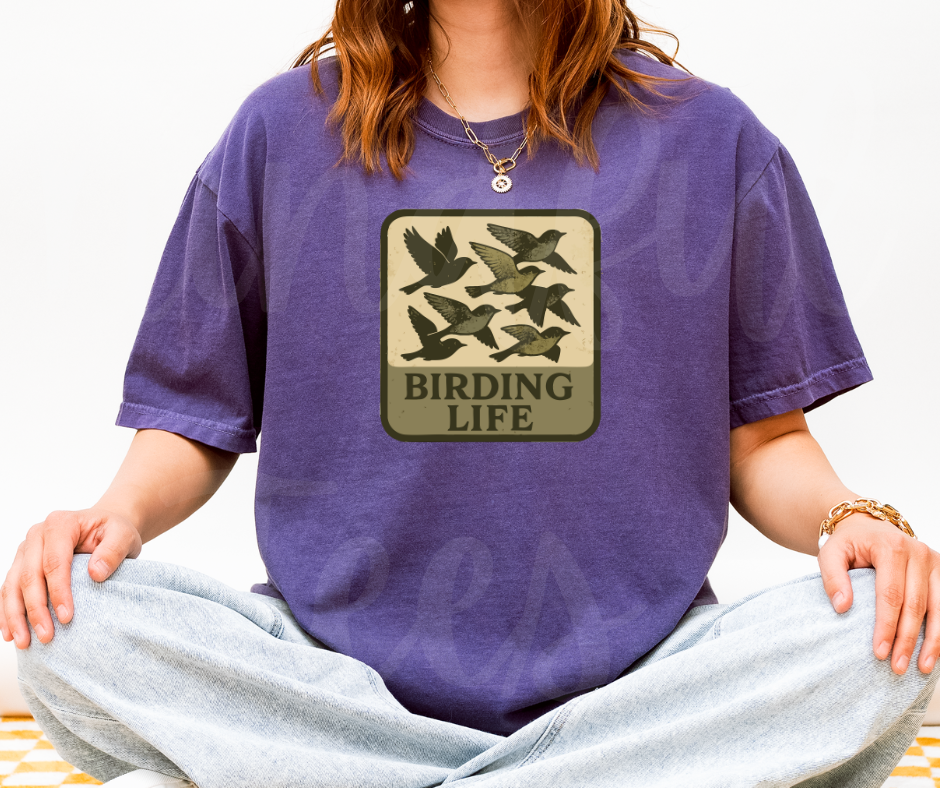 "Birding Life" Birdwatching Design Birds and Nature Inspired Unisex heavyweight t-shirt