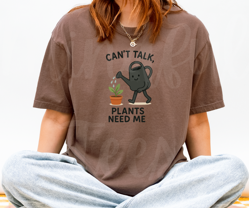 "Can't Talk" Funny Plant Lover Tee Design Unisex heavyweight t-shirt