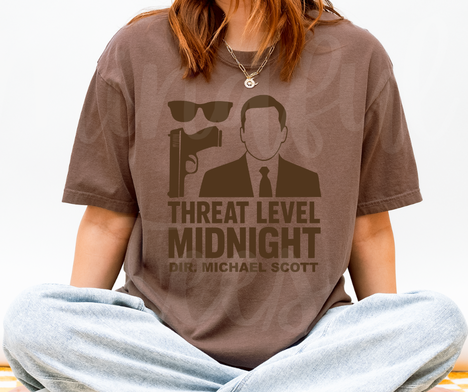 "Threat Level Midnight" Sarcastic Design The Office Inspired Unisex heavyweight t-shirt