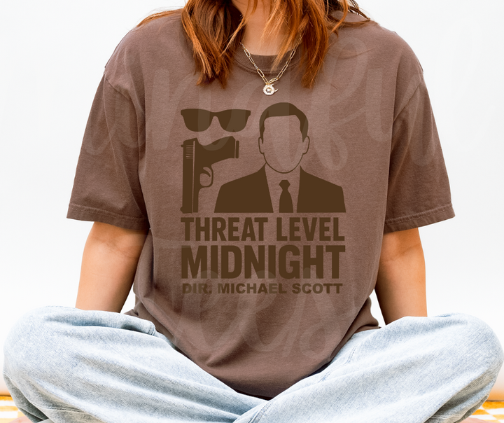"Threat Level Midnight" Sarcastic Design The Office Inspired Unisex heavyweight t-shirt
