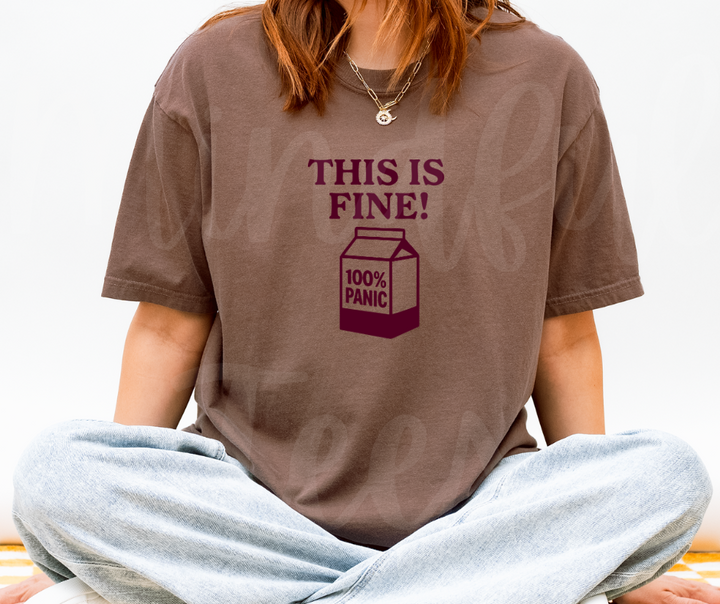 "This Is Fine" Sarcastic Design Unisex heavyweight t-shirt