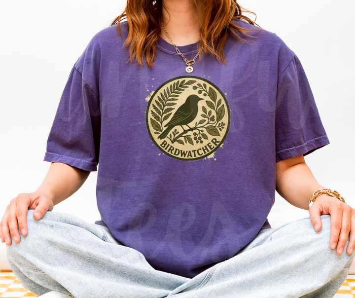 "Birdwatcher" Birdwatching Design Birds and Nature Inspired Unisex heavyweight t-shirt