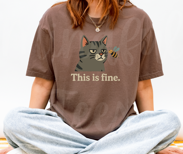 "This Is Fine" Sarcastic Design Unisex heavyweight t-shirt