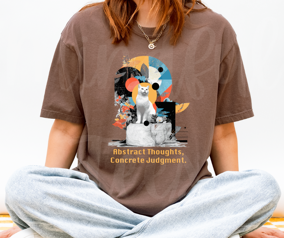 "Abstract Thoughts" Sarcastic Cat Design Unisex heavyweight t-shirt