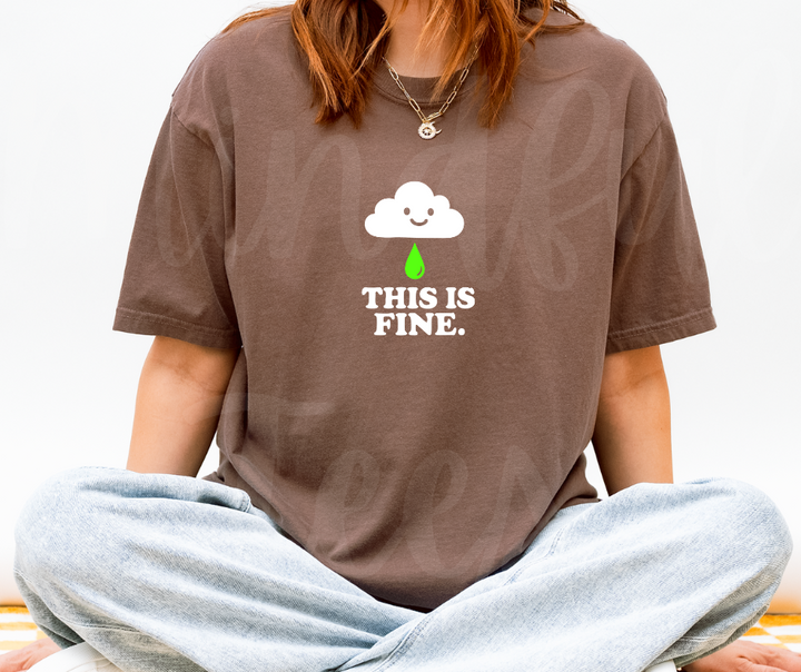 "This Is Fine" Sarcastic Design Unisex heavyweight t-shirt
