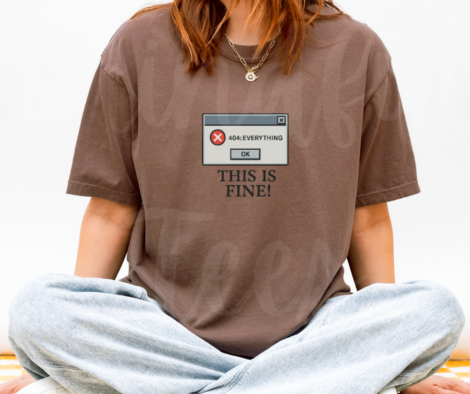 "This Is Fine" Sarcastic Design Unisex heavyweight t-shirt