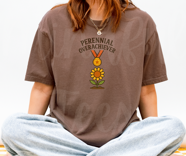 "Perennial Overachiever" Funny Plant Lover Tee Design Unisex heavyweight t-shirt