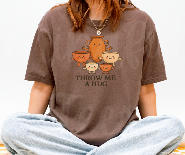 "Throw Me A Hug" Funny Design Pottery Clay Hobby Inspired Unisex heavyweight t-shirt
