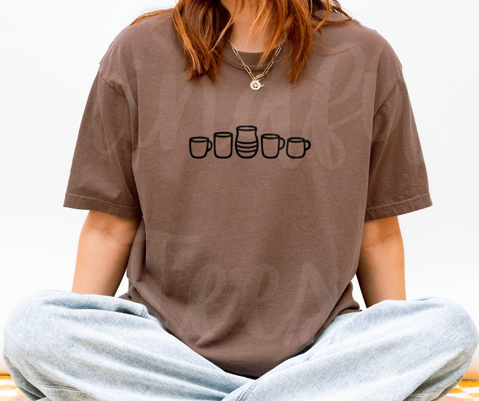 "Little Cups" Funny Design Pottery Clay Hobby Inspired Unisex heavyweight t-shirt